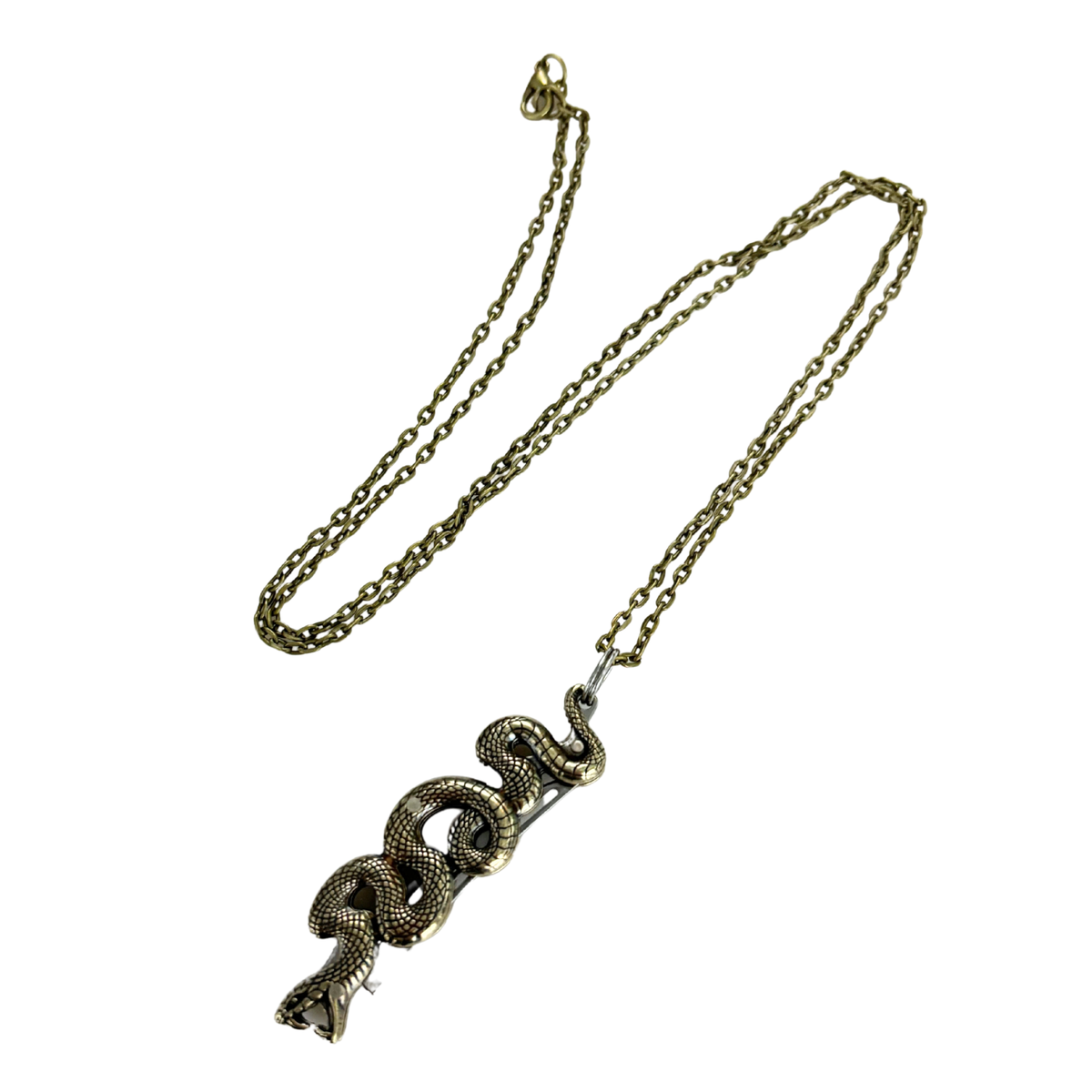 Snake Knife Necklace in Bronze | Folding Knife Pendant | GetBullish
