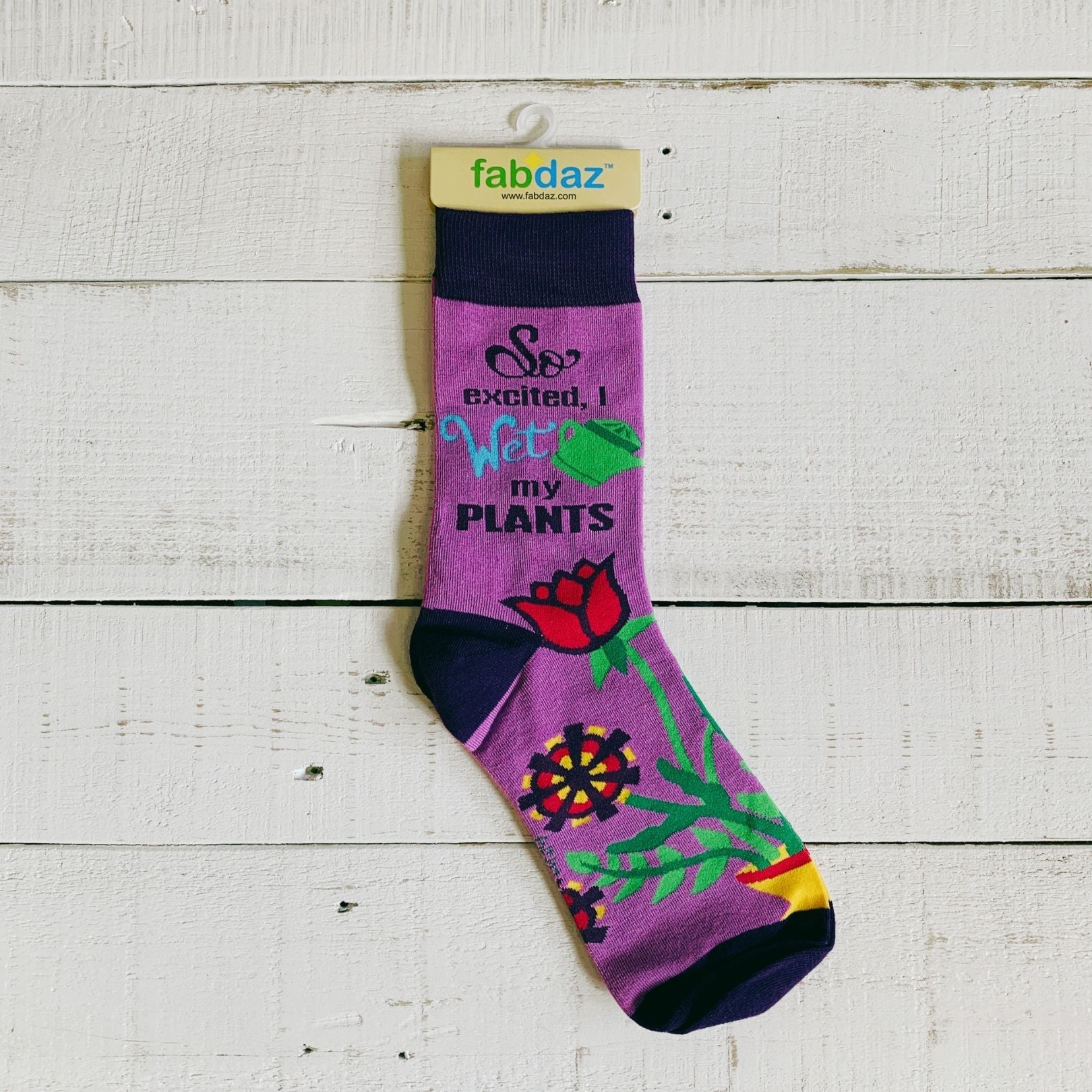 So Excited, I Wet my Plants Women's Crew Socks | Funny Novelty Socks
