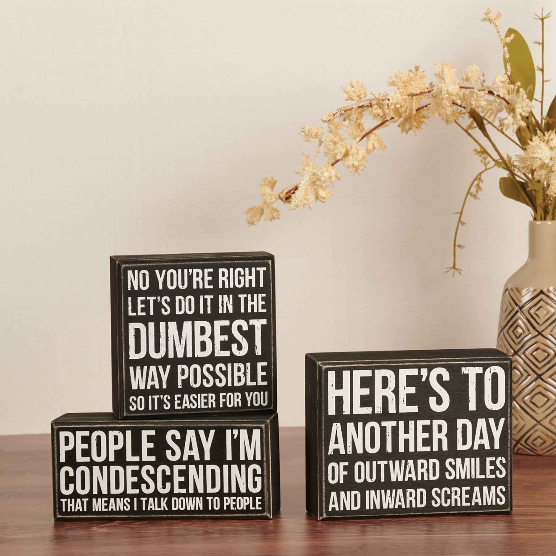 So It's Easier For You Wooden Box Sign | Snarky Desk Wall Display | 4" x 4"