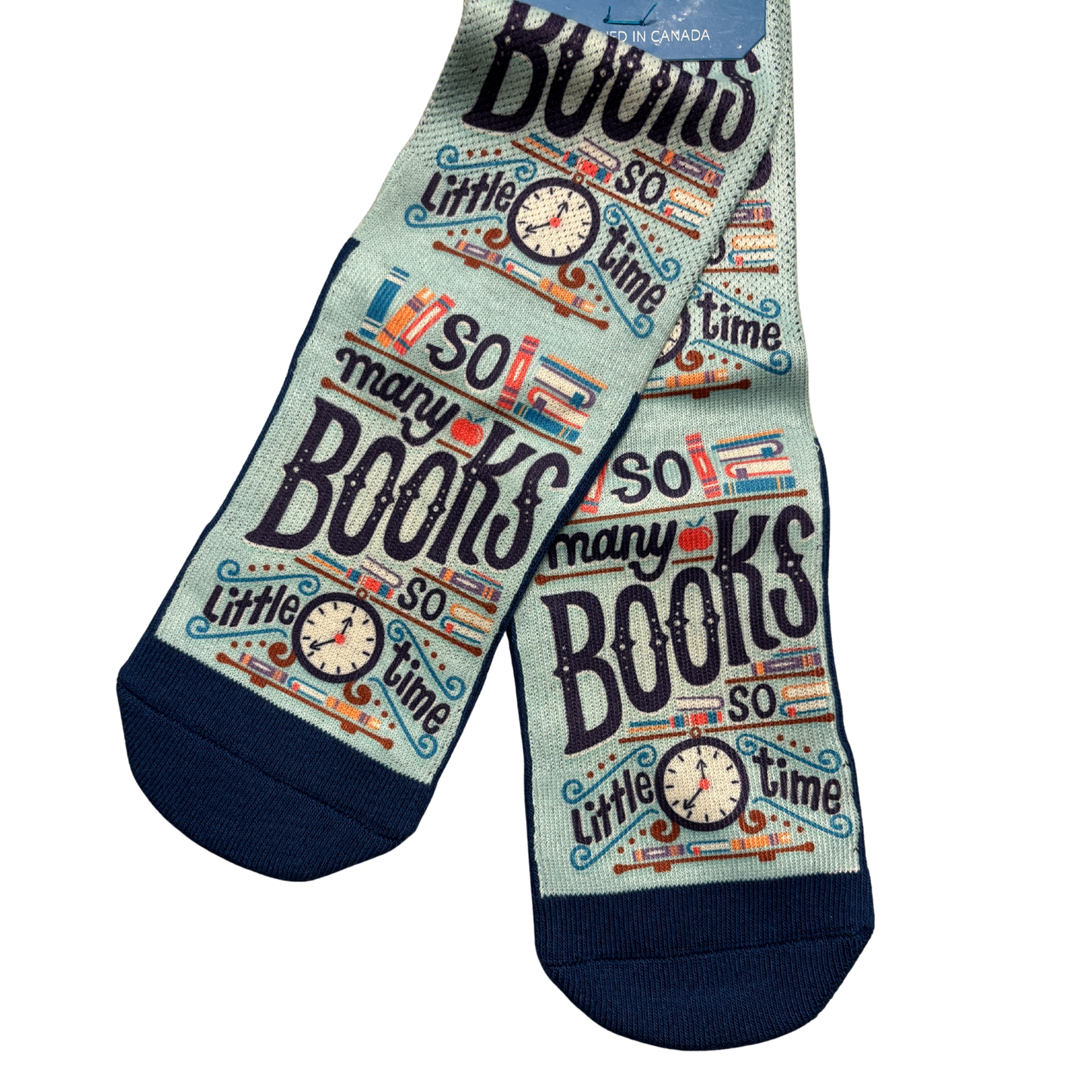 So Many Books So Little Time Women’s Crew Socks | Fun Book Lover Crew Socks