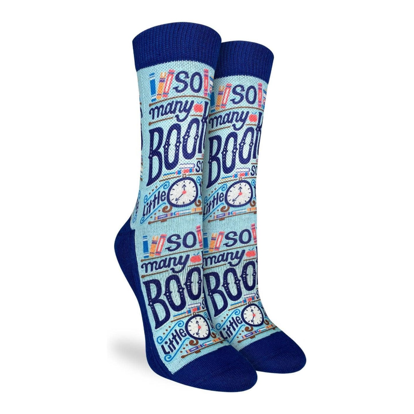 So Many Books So Little Time Women’s Crew Socks | Fun Book Lover Crew Socks