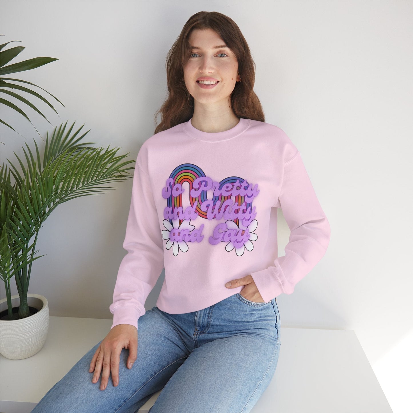 So Pretty and Witty and Gay Unisex Heavy Blend™ Crewneck Sweatshirt Sizes SM-5XL | Plus Size Available