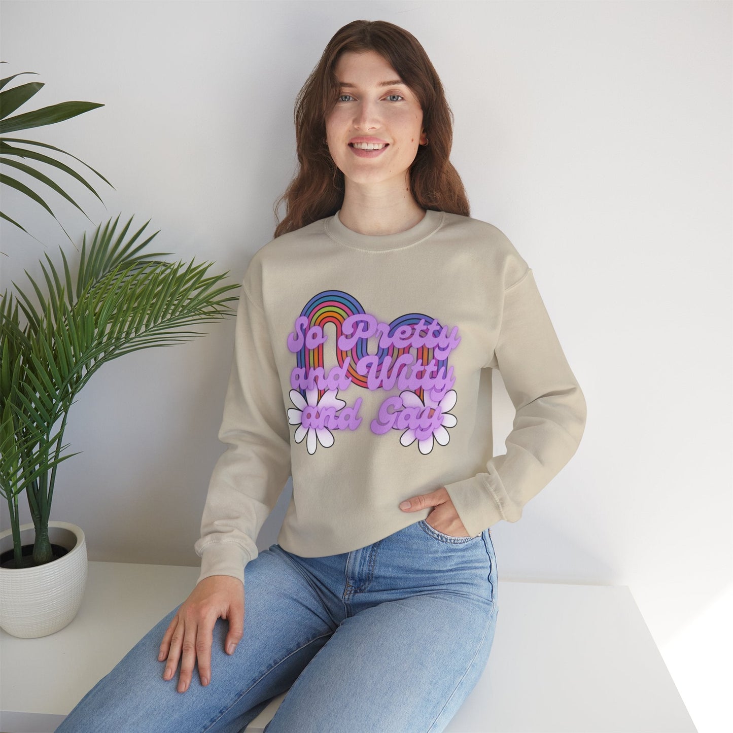 So Pretty and Witty and Gay Unisex Heavy Blend™ Crewneck Sweatshirt Sizes SM-5XL | Plus Size Available