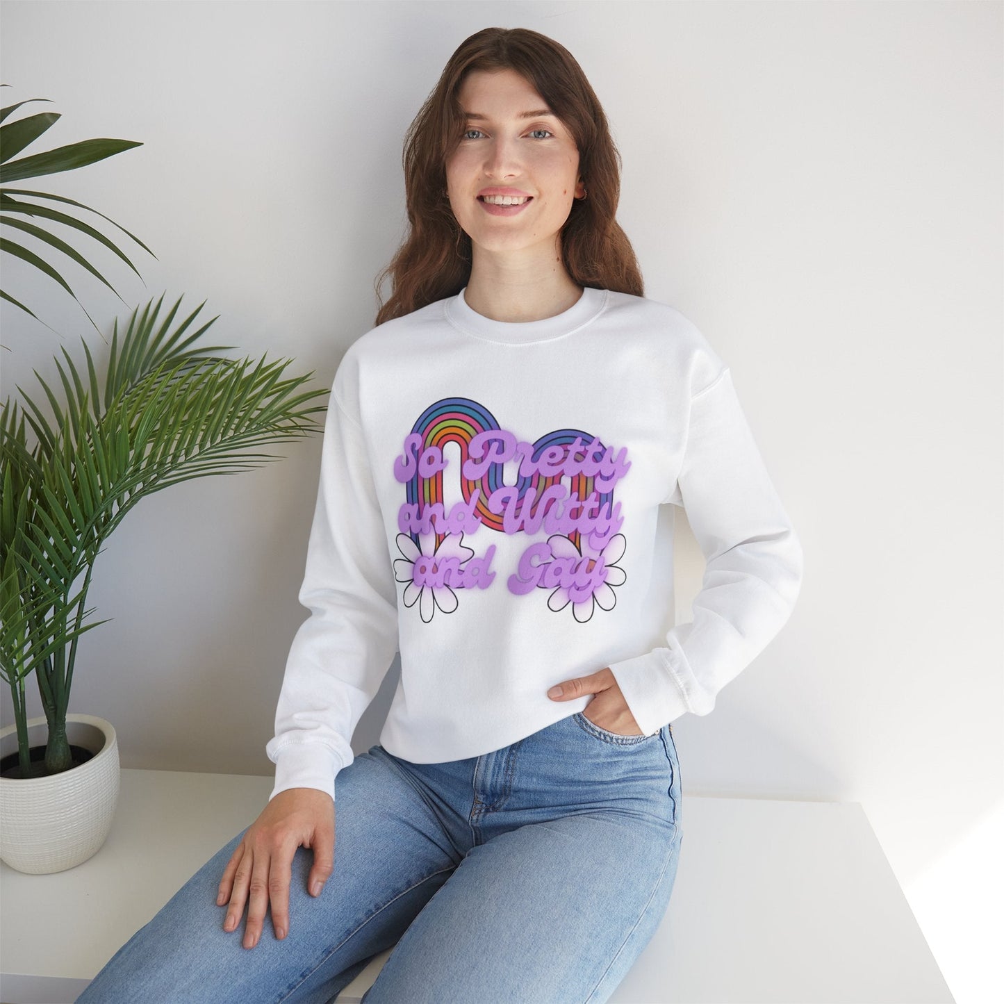 So Pretty and Witty and Gay Unisex Heavy Blend™ Crewneck Sweatshirt Sizes SM-5XL | Plus Size Available