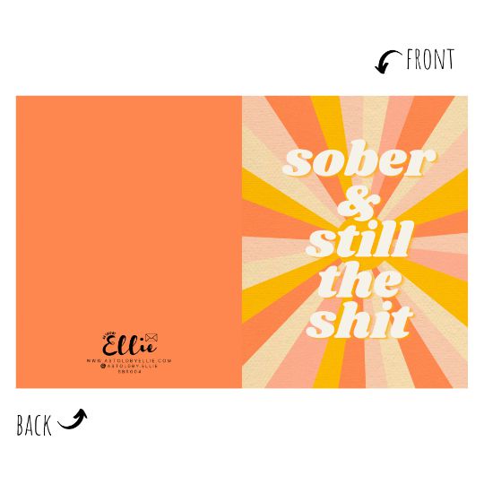 Sober & Still The Shit Sobriety Card Greeting Card | Funny Sober Gifts, Proud of You