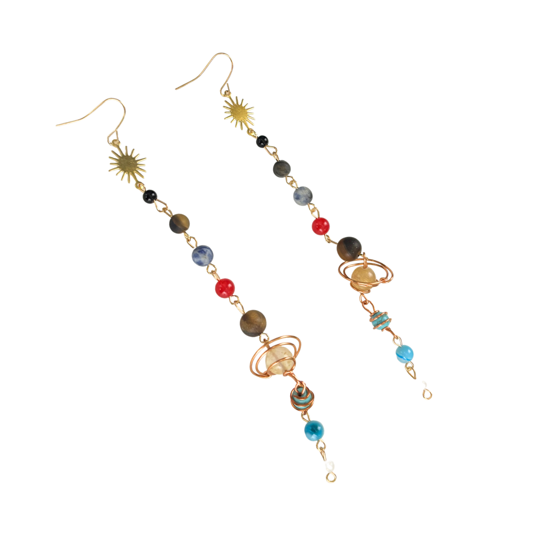 Solar System Shoulder Duster Earrings | 5.2" Long