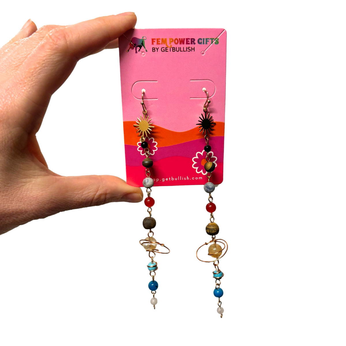Solar System Shoulder Duster Earrings | 5.2" Long