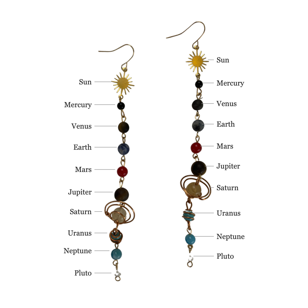 Solar System Shoulder Duster Earrings | 5.2" Long