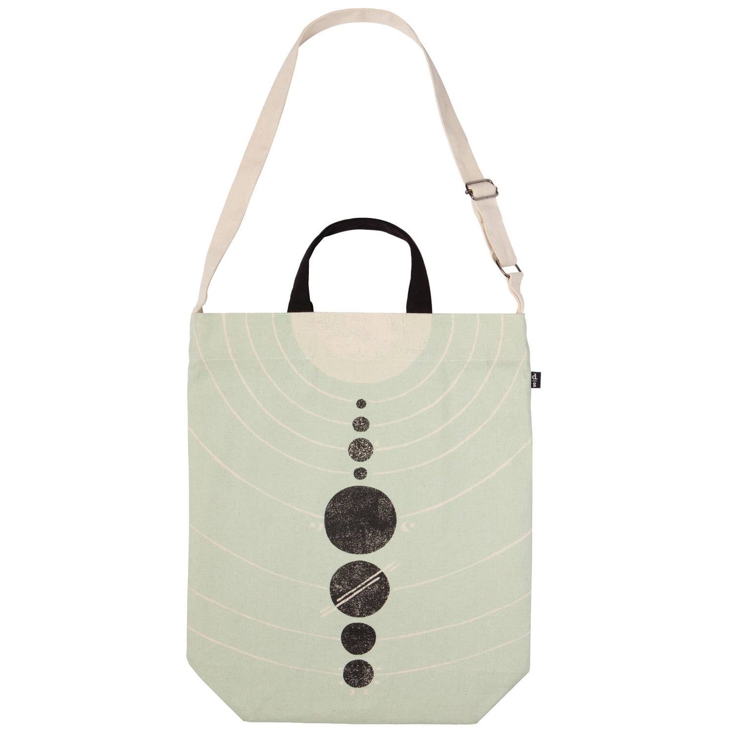 Solaris Team Cross Body Tote Bag | Solar System Cotton Sling Handbag | 15” x 18” | Gift for Her