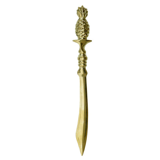 Solid Brass Pineapple Letter Opener Men's Gift | 8-1/4" Knife Mail Envelope Opener Staple Remover