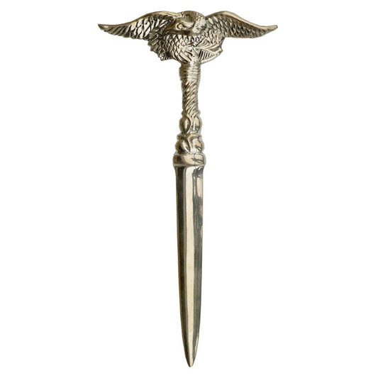 Solid Brass Spreadwing Eagle Letter Opener Men's Gift | 7-3/4" Knife Mail Envelope Opener Staple Remover