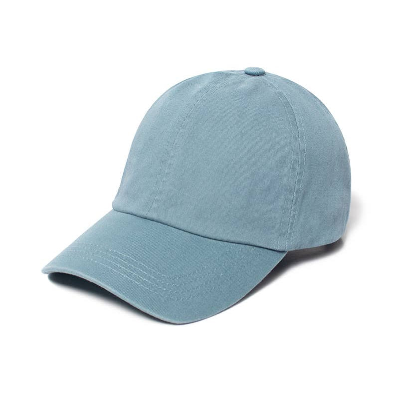 Solid Cotton Baseball Cap with Satin Lining in Vintage Blue or Burgundy