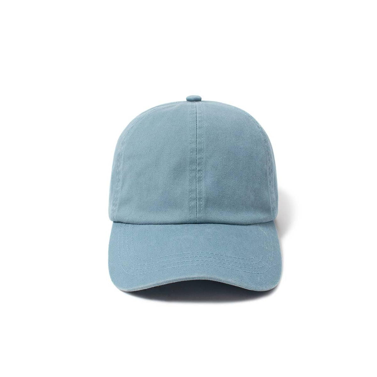 Solid Cotton Baseball Cap with Satin Lining in Vintage Blue or Burgundy
