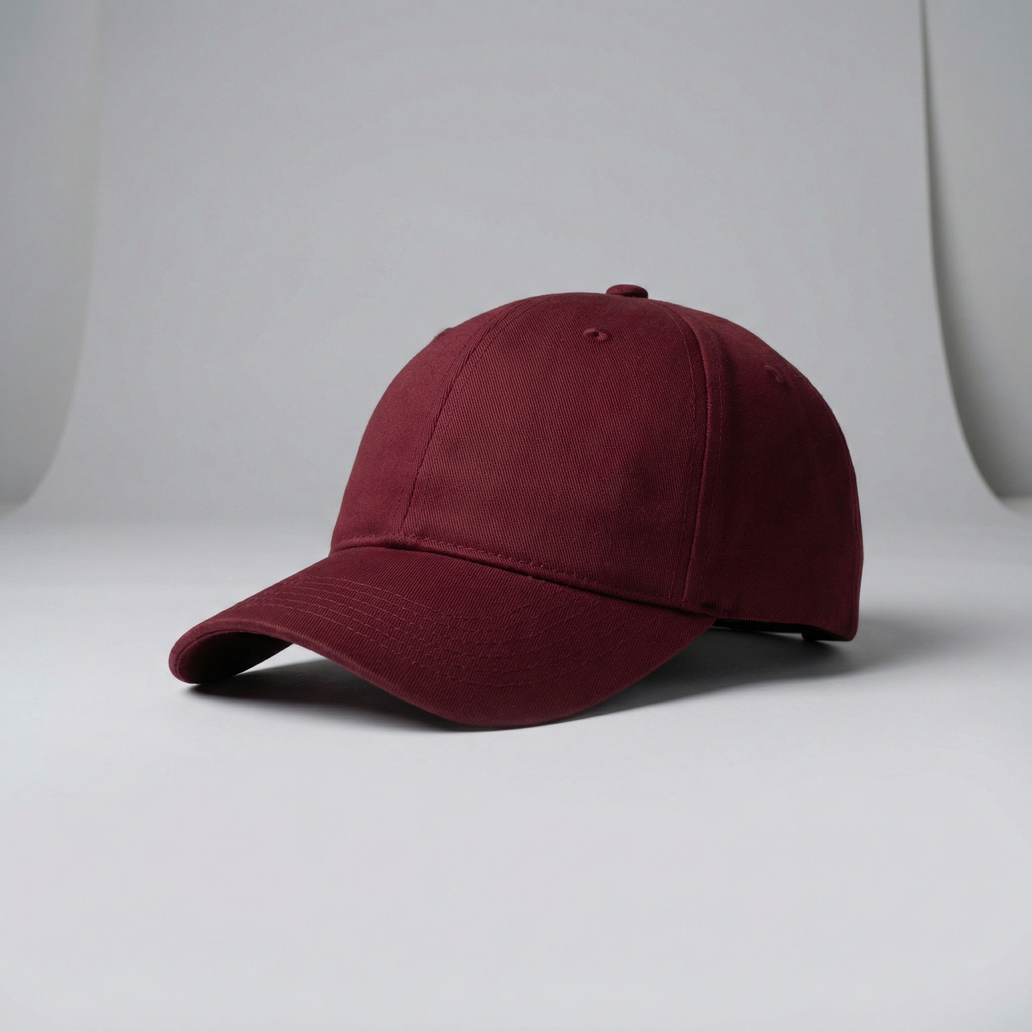 Solid Cotton Baseball Cap with Satin Lining in Vintage Blue or Burgundy