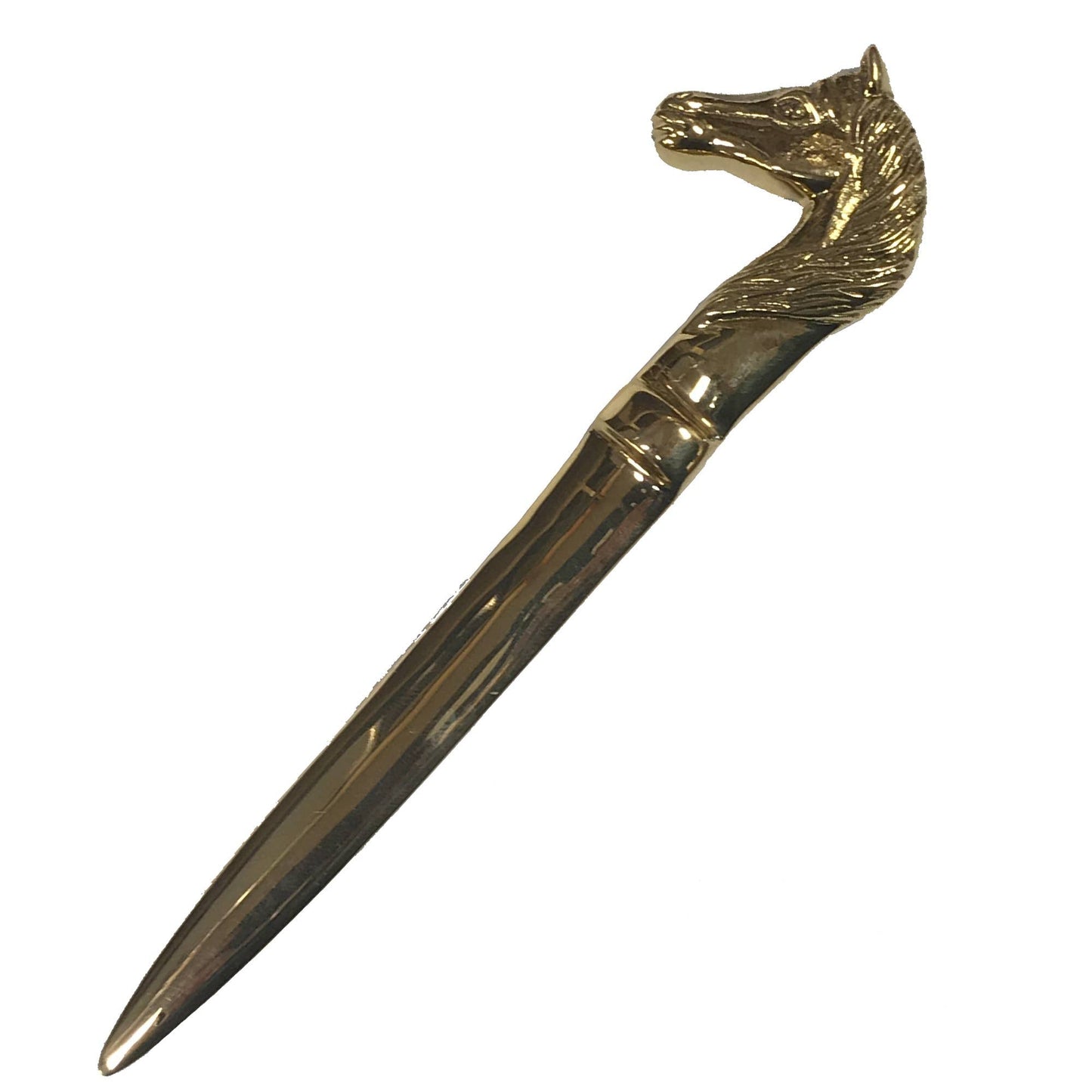 Solid Polished Brass Horse Head Letter Opener Men's Gift | 6-1/4" Knife Mail Envelope Opener Staple Remover