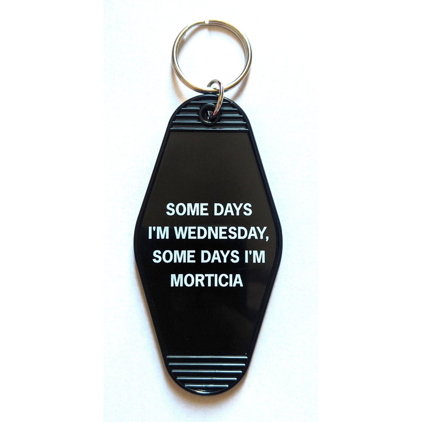 Some Days I'm Wednesday, Some Days I'm Morticia Motel Style Keychain In Black