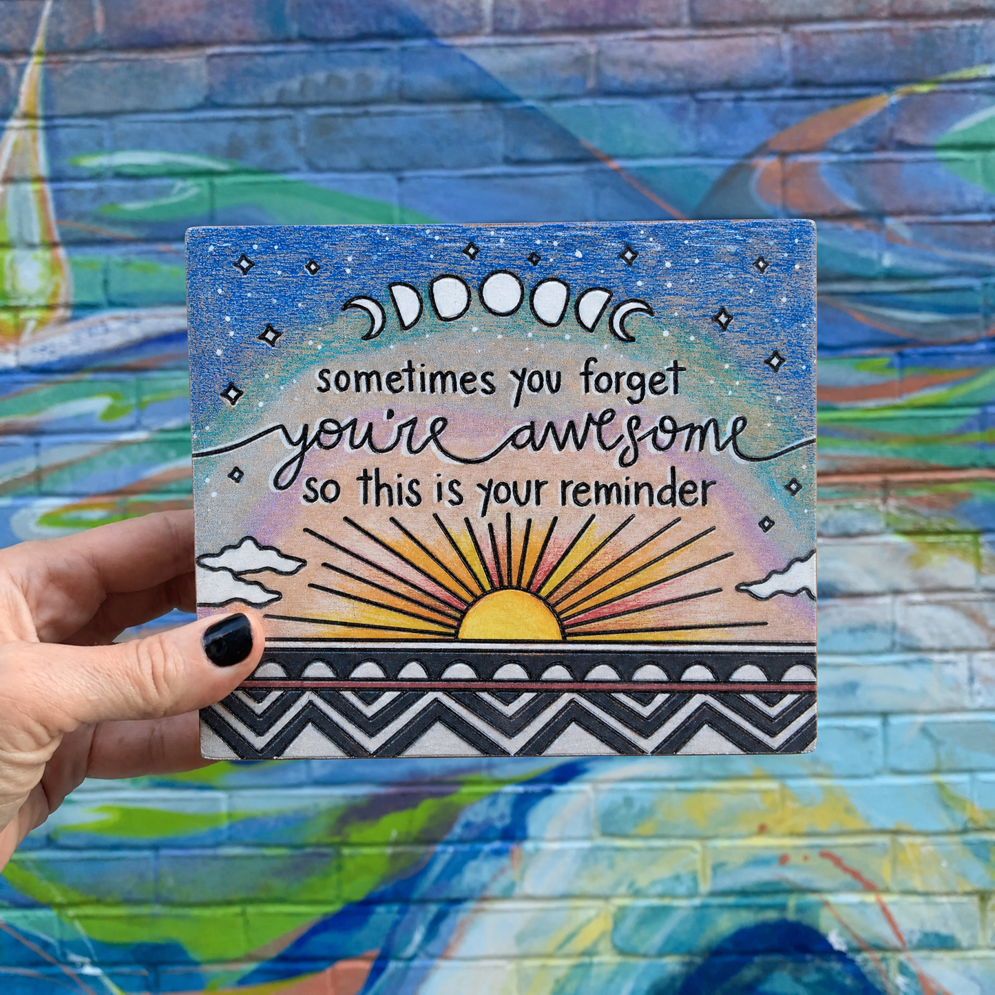 Sometimes You Forget You're Awesome Block Sign | 5" x 4" x 1"