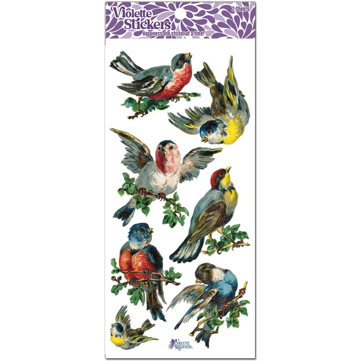 Song Birds Clear Stickers | 4" x 8" | 2 Sheets-Violette Stickers-The Bullish Store