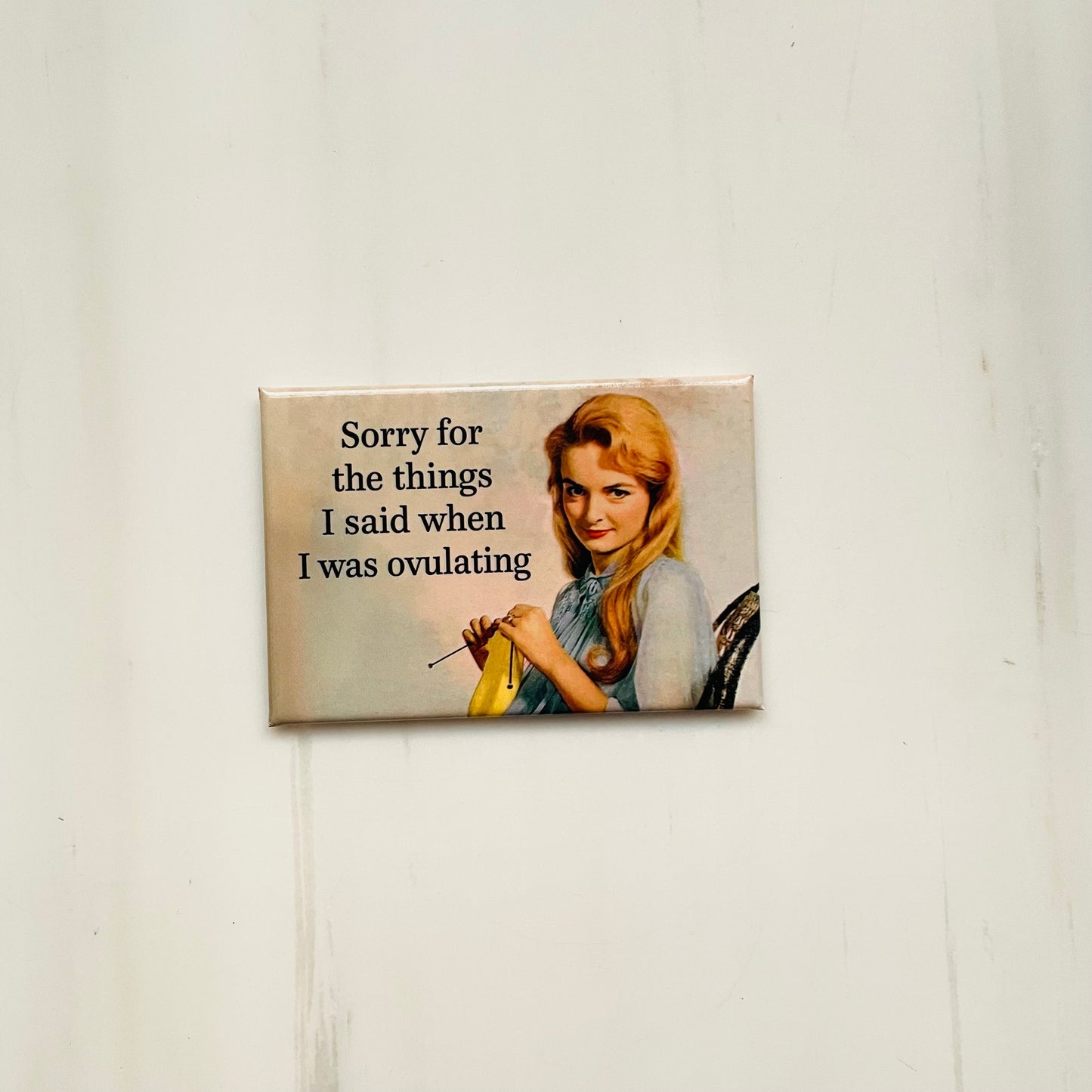 Sorry For the Things I Said When I Was Ovulating Rectangular Magnet | Refrigerator Magnetic Surface Decor