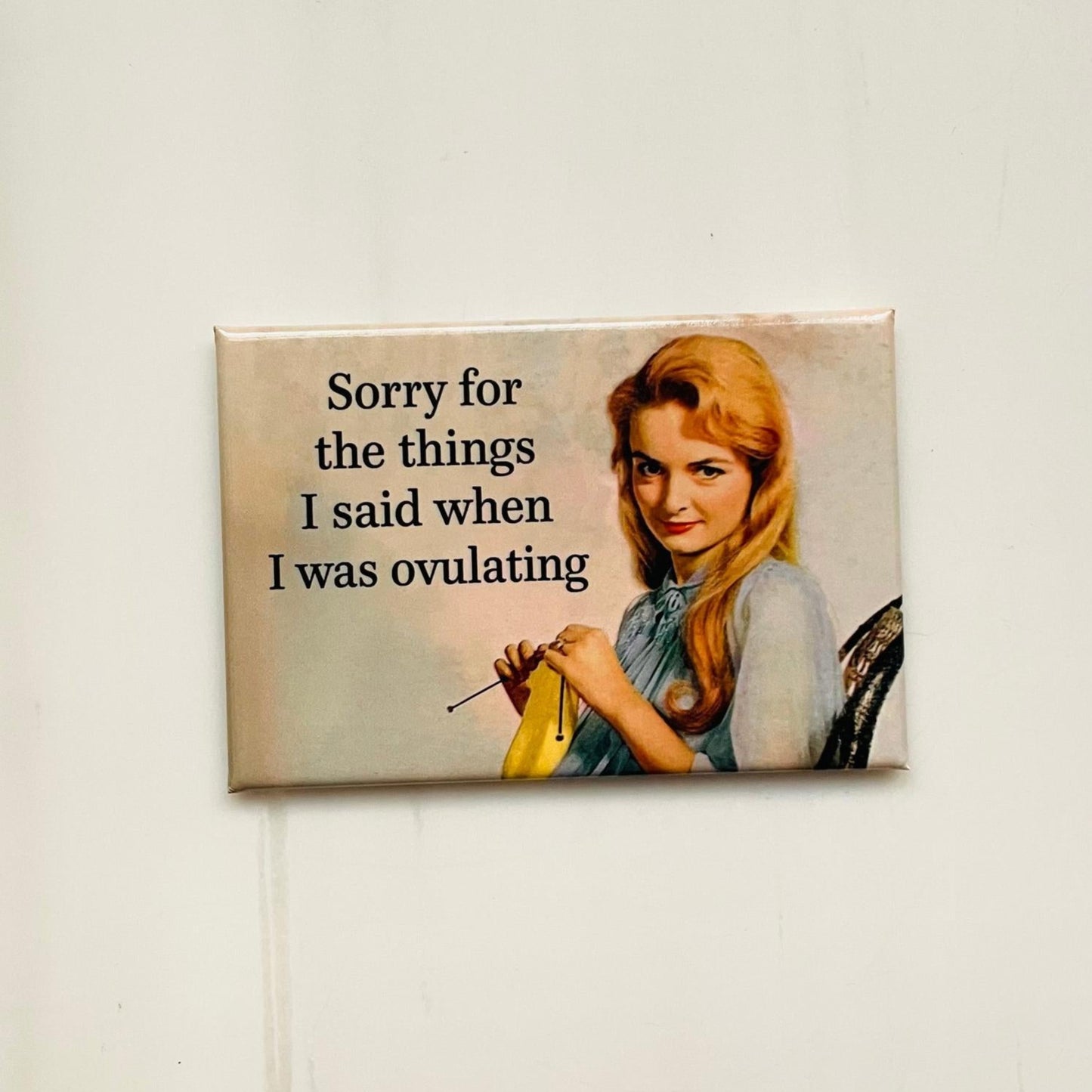 Sorry For the Things I Said When I Was Ovulating Rectangular Magnet | Refrigerator Magnetic Surface Decor