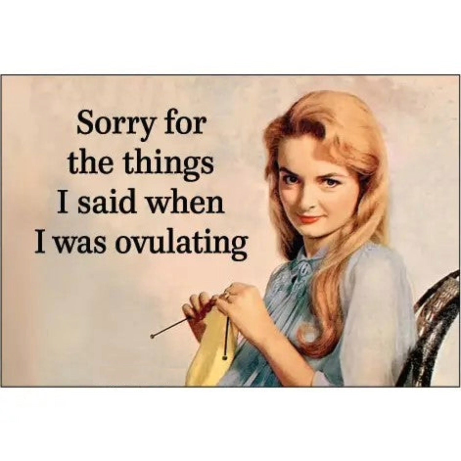 Sorry For the Things I Said When I Was Ovulating Rectangular Magnet | Refrigerator Magnetic Surface Decor-Ephemera-The Bullish Store
