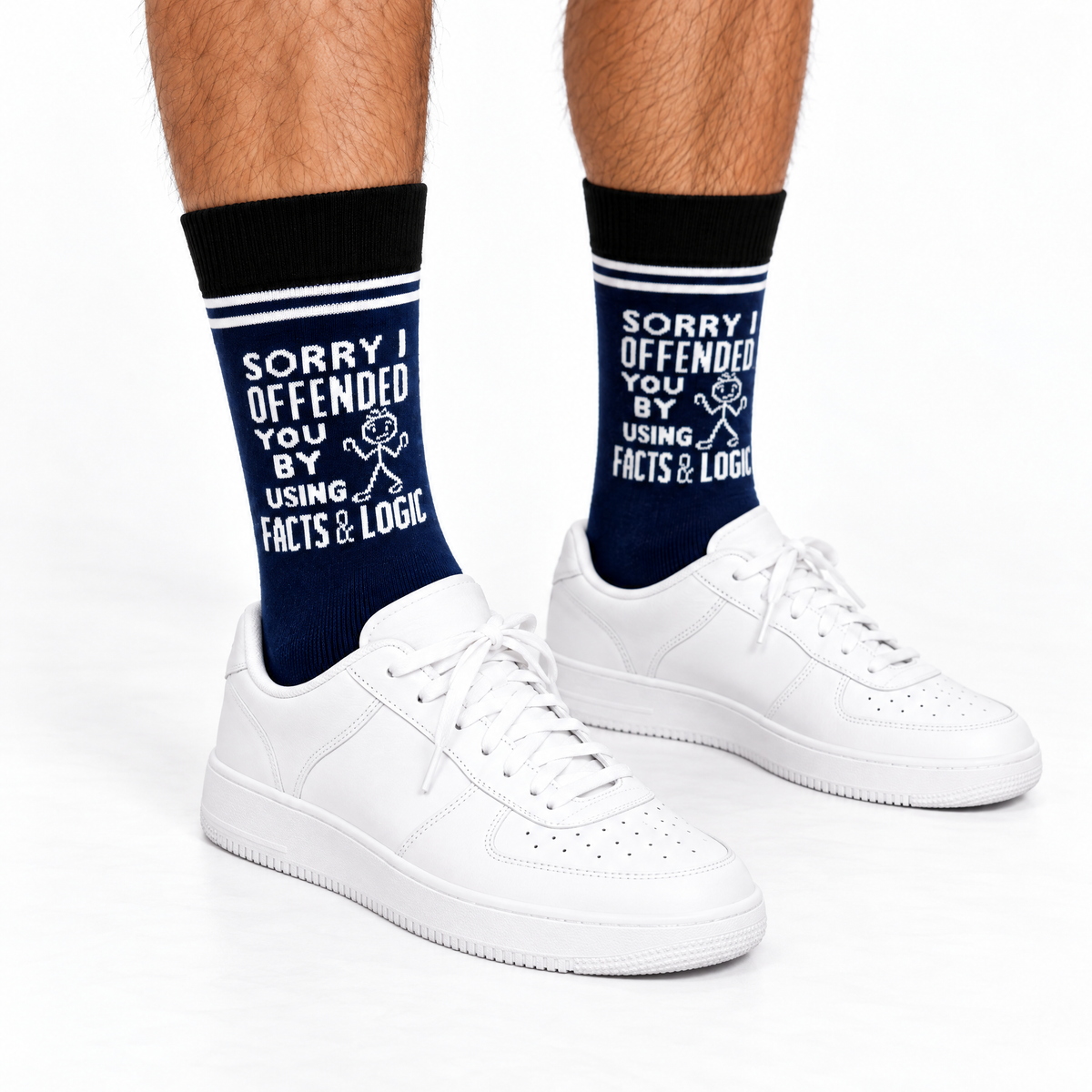 Sorry I Offended You by Using Facts & Logic Unisex Crew Socks-Fabdaz-The Bullish Store