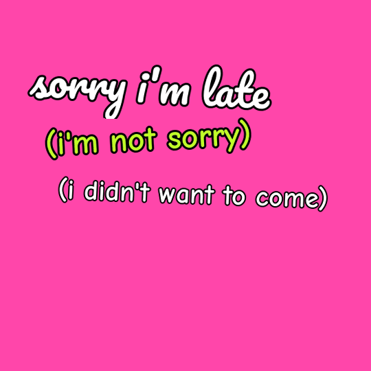 Animated GIF of the Sorry I'm Late I Would Prefer Not To Be Here Glitter Sticker