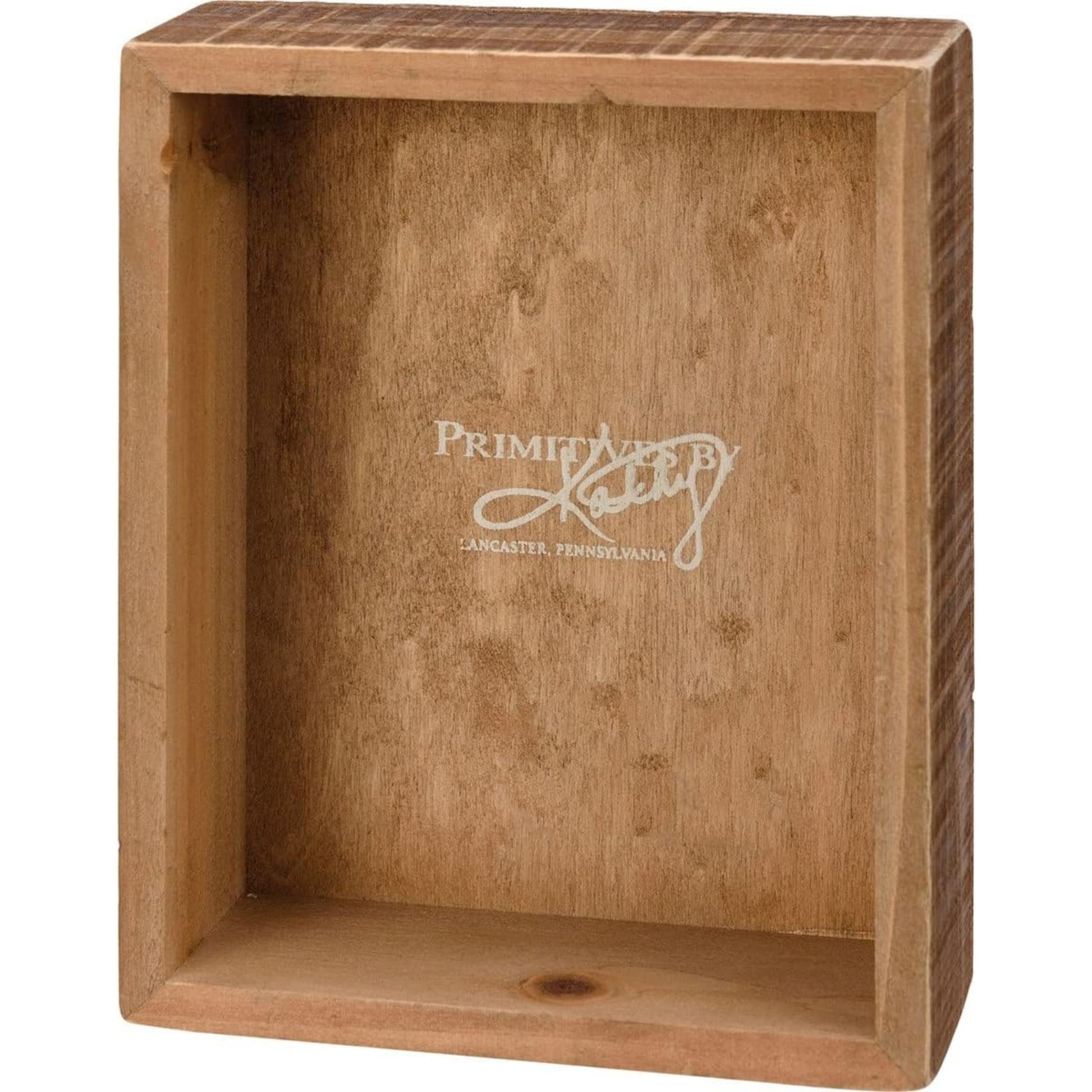 Wooden box with 'Primitive by Kathy' branding