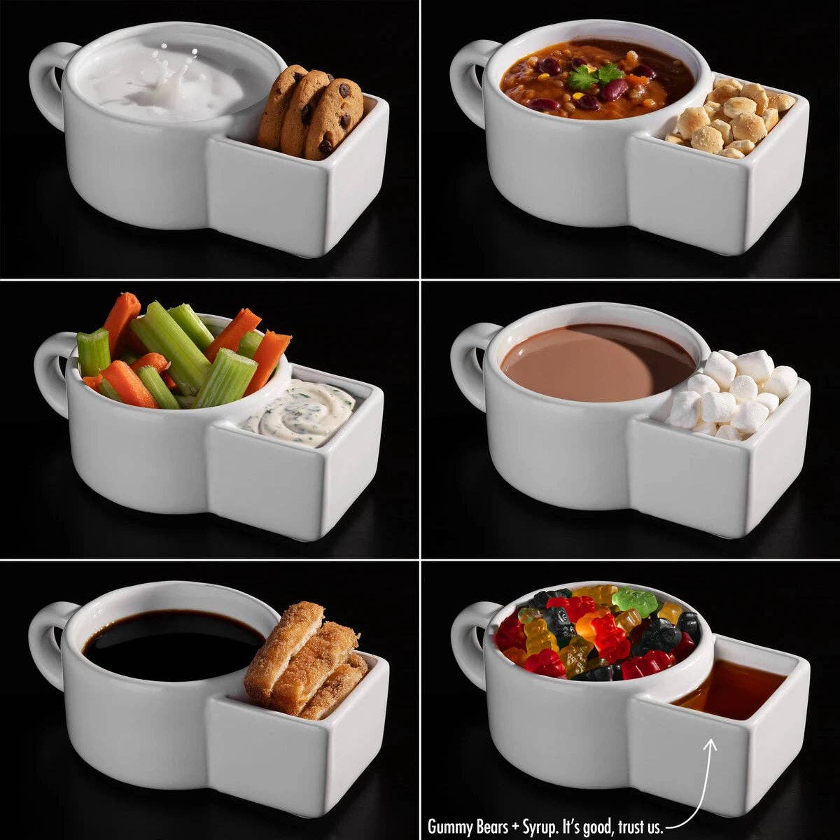 Soup & Cracker Mug | Ceramic Soup Bowl with Cracker Holder