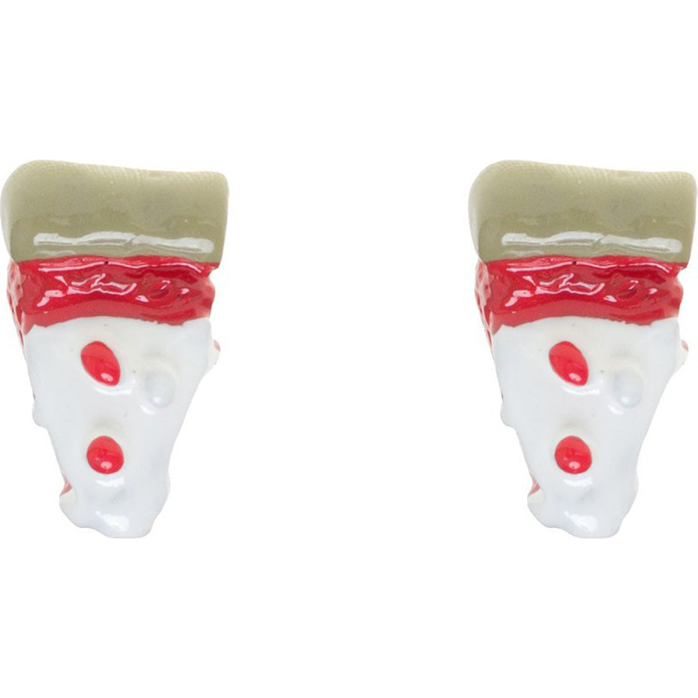 Two pizza slice earrings
