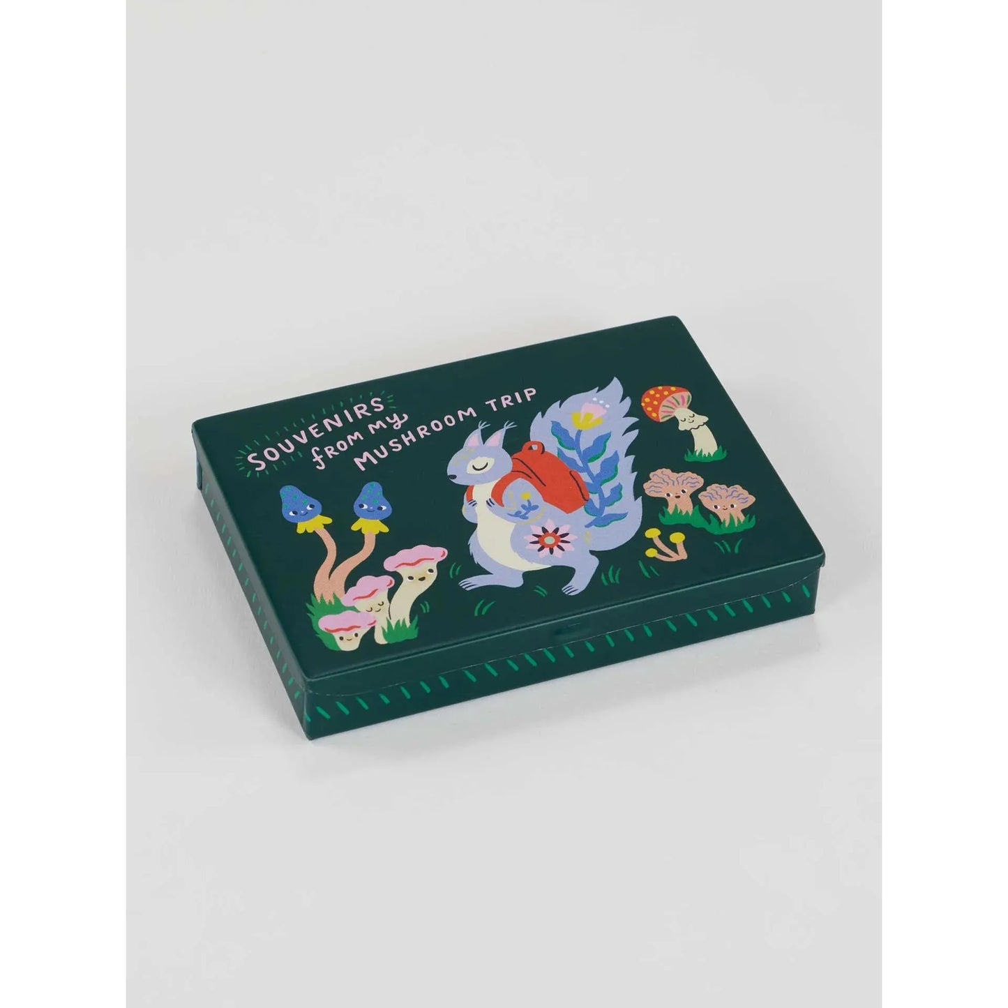 Souvenirs From My Mushroom Trip Pocket Box | Small Tin Case | 4.25" X 0.75" | BlueQ at GetBullish