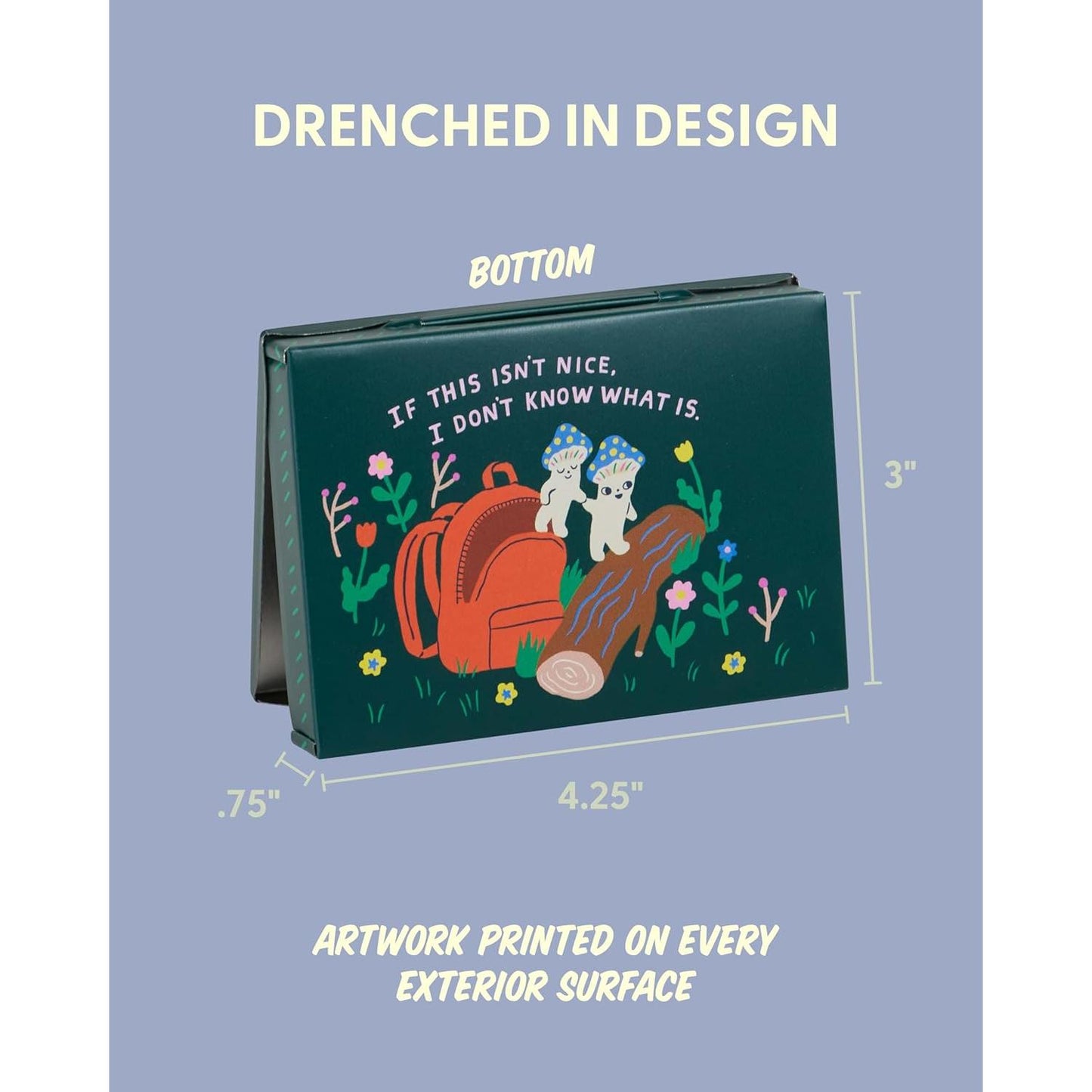 Souvenirs From My Mushroom Trip Pocket Box | Small Tin Case | 4.25" X 0.75" | BlueQ at GetBullish