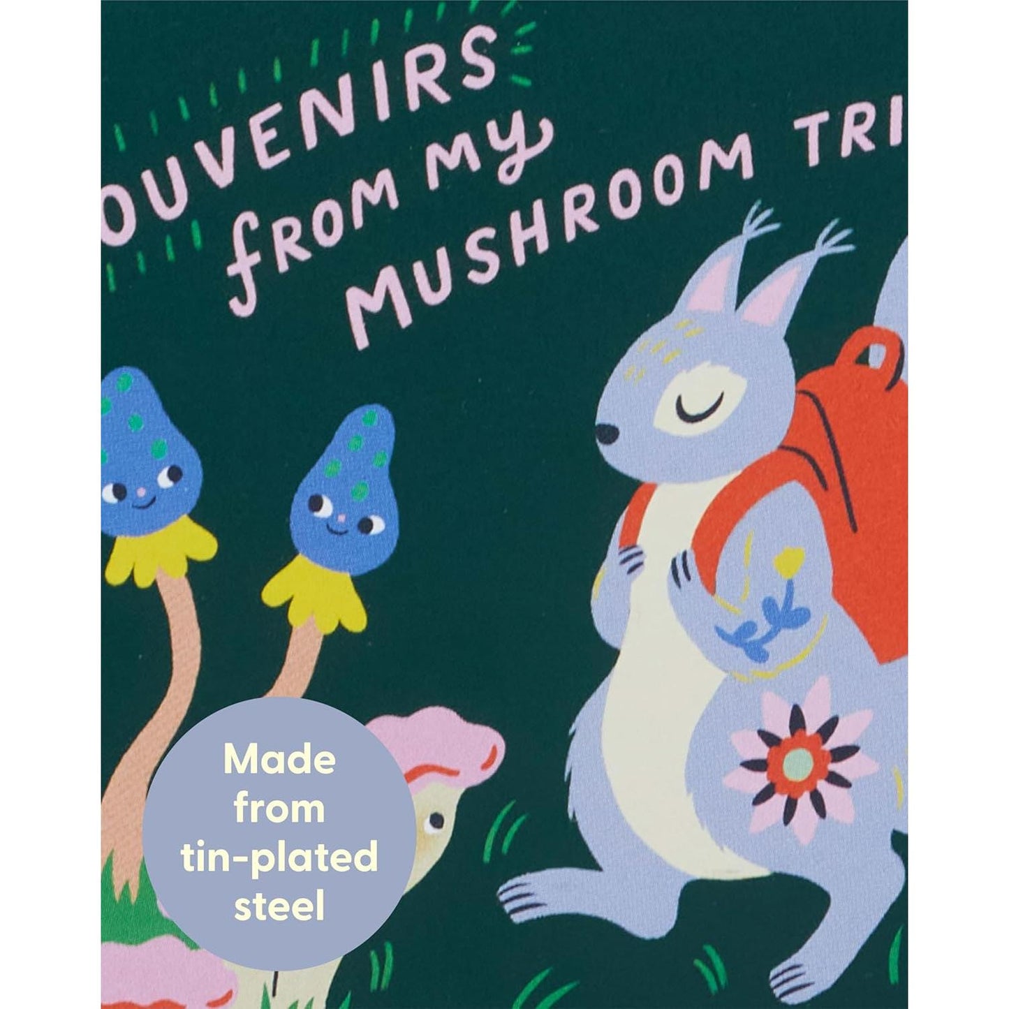 Souvenirs From My Mushroom Trip Pocket Box | Small Tin Case | 4.25" X 0.75" | BlueQ at GetBullish