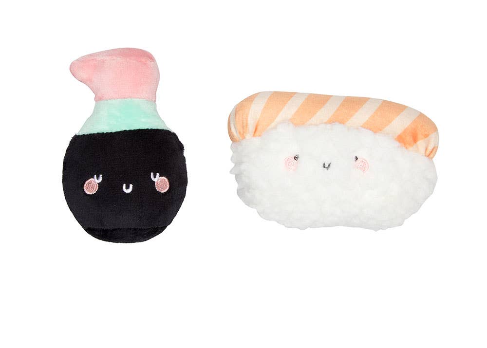 Soy Sauce and Sushi Cat Toy Set | Plush Toys for Pet Lovers | Giftable Cat Stocking Stuffer