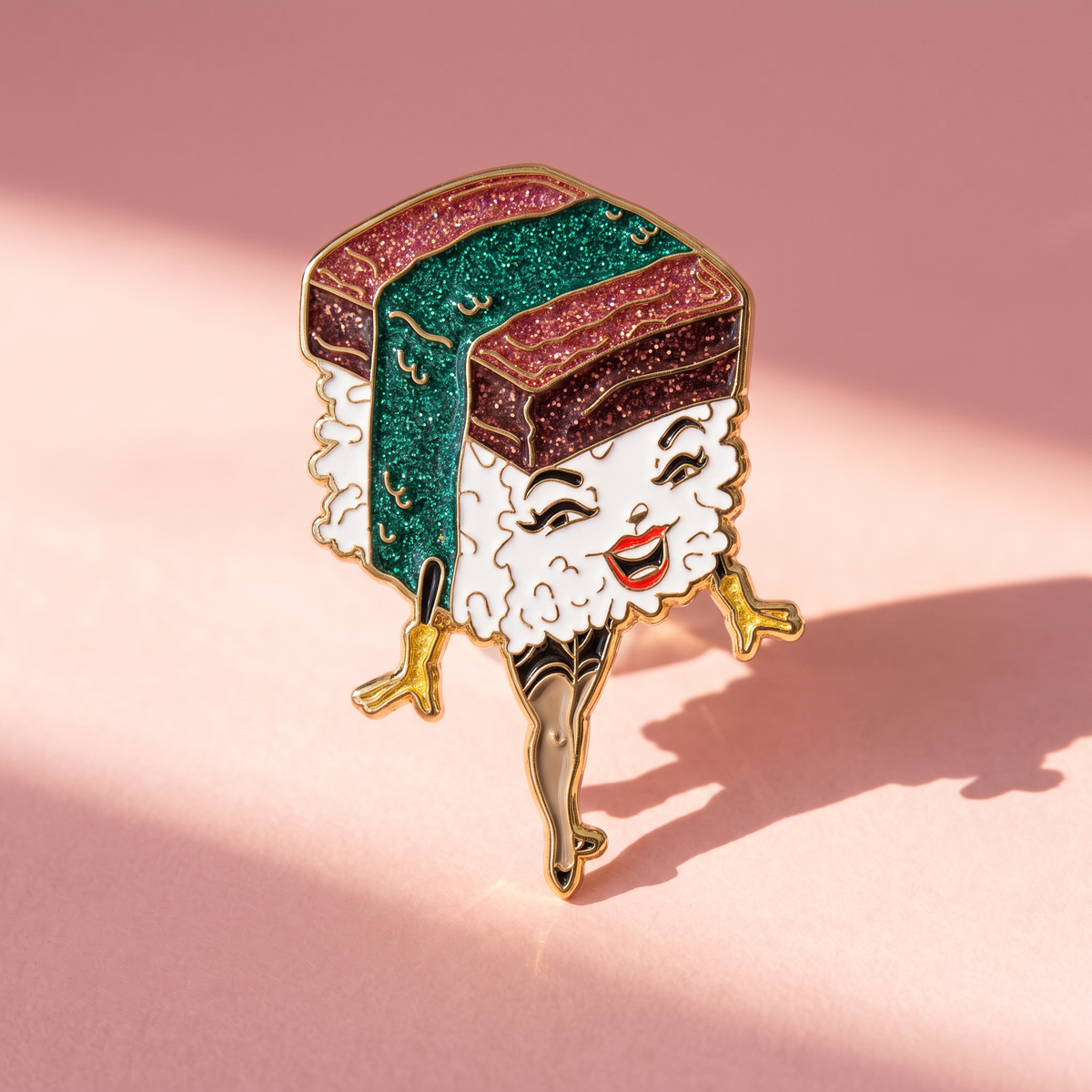 Spam Musubi Glitter Enamel Pin-Kitschy Delish-The Bullish Store