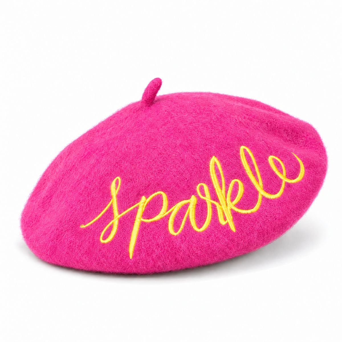 Sparkle Embroidered Beret in Pink-Bewaltz-The Bullish Store