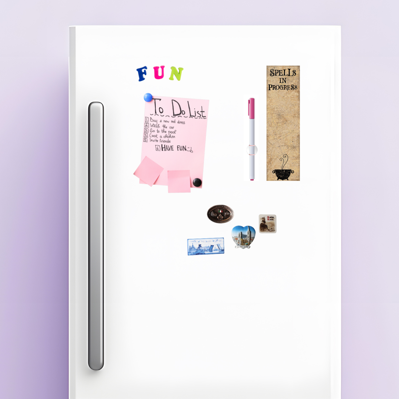 Spells In Progress Magnetic List Notepad | Holds to Fridge with Strong Magnet | 9.5" x 2.75"