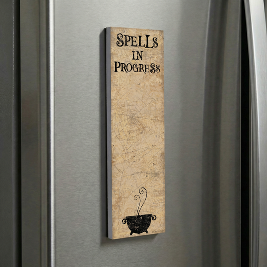 Spells In Progress Magnetic List Notepad | Holds to Fridge with Strong Magnet | 9.5" x 2.75"