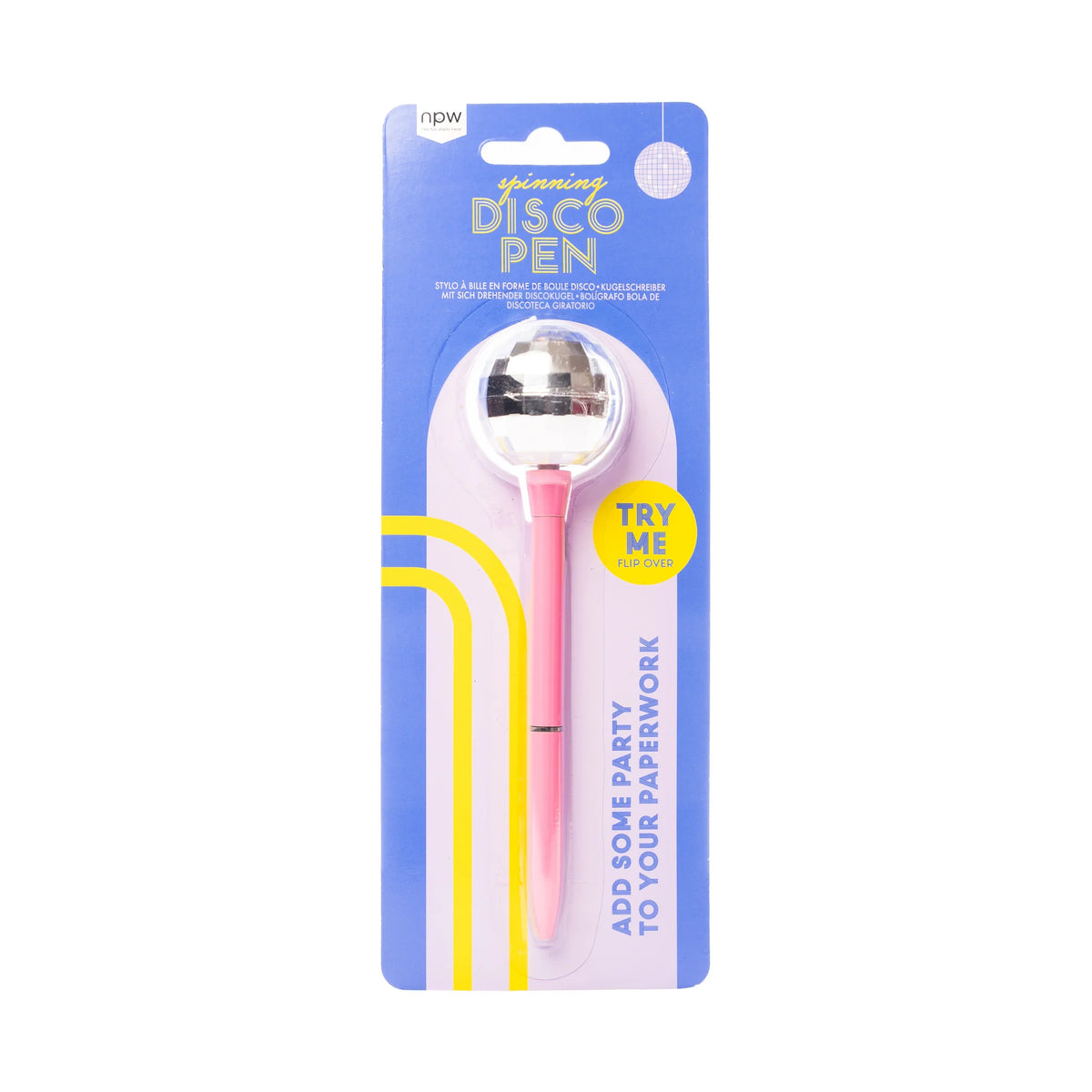 Spinning Disco Pen | Disco Ball on Top | Ballpoint Pen | NPW
