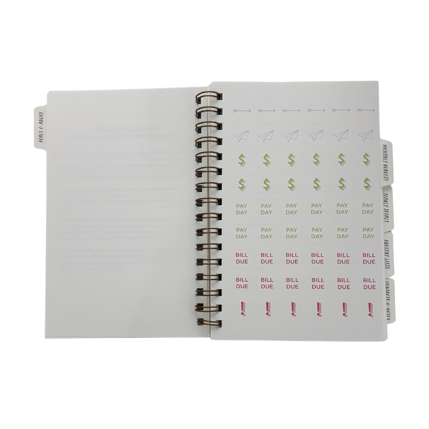 Spiral Bound 12 Month Financial Planner | Undated Budget & Goals Book | Black Dot Cover-Ninj and Ninj-The Bullish Store