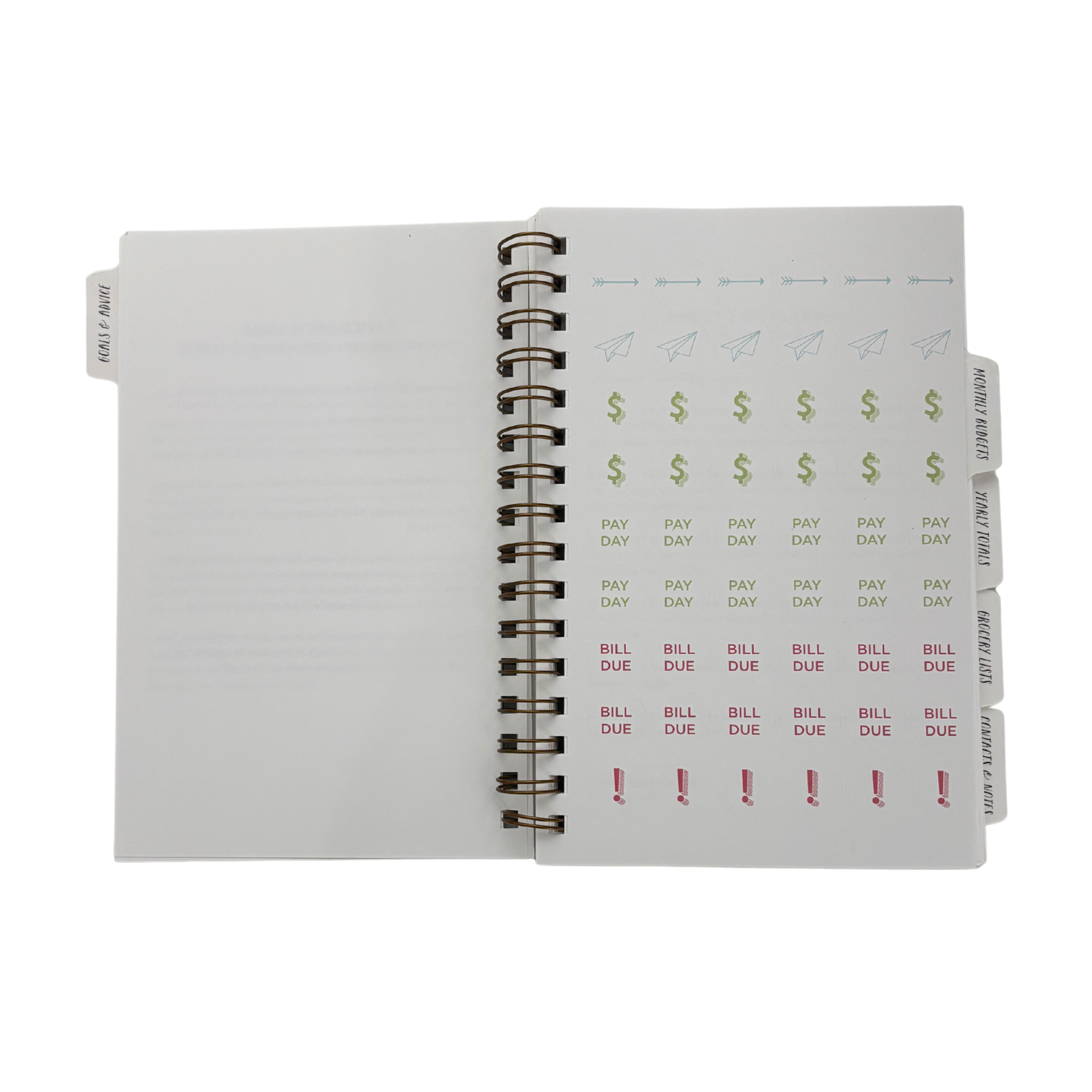Spiral Bound 12 Month Financial Planner | Undated Budget & Goals Book | Black Dot Cover-Ninj and Ninj-The Bullish Store