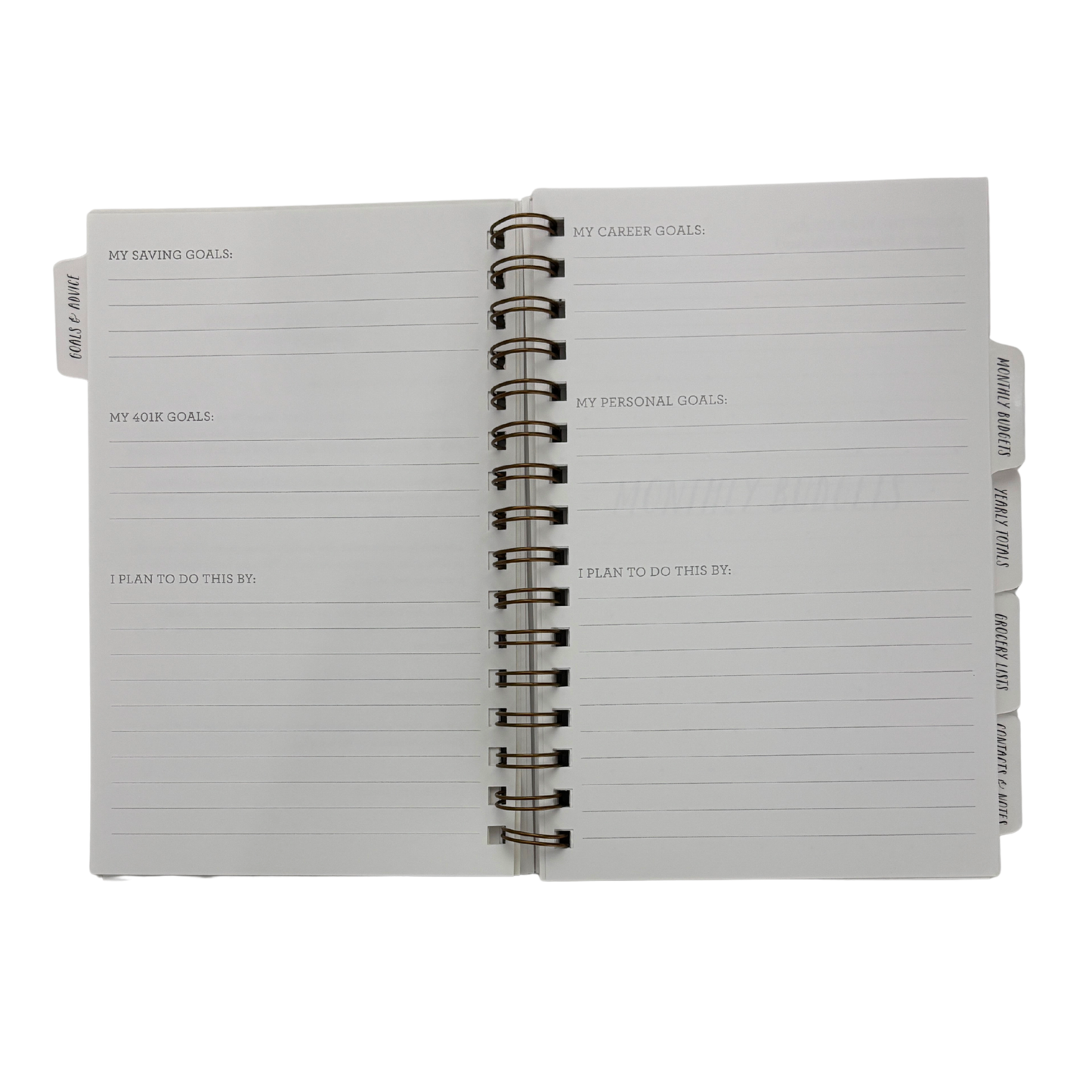 Spiral Bound 12 Month Financial Planner | Undated Budget & Goals Book | Black Dot Cover-Ninj and Ninj-The Bullish Store