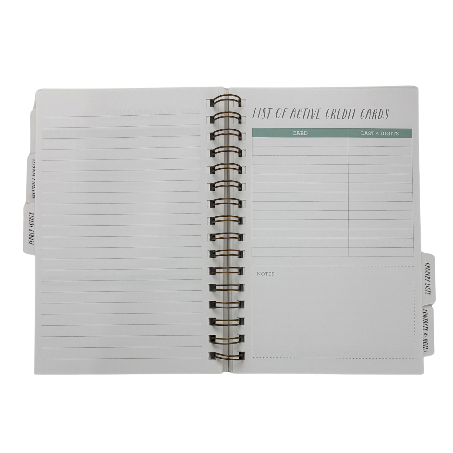 Spiral Bound 12 Month Financial Planner | Undated Budget & Goals Book | Black Dot Cover-Ninj and Ninj-The Bullish Store