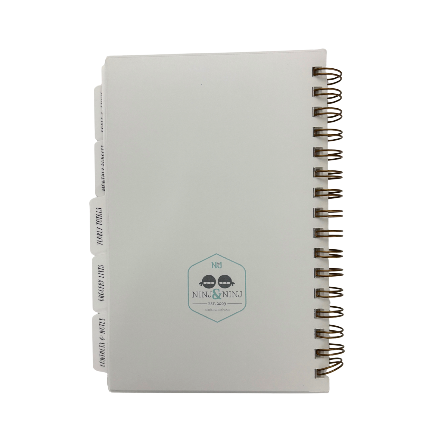 Spiral Bound 12 Month Financial Planner | Undated Budget & Goals Book | Black Dot Cover-Ninj and Ninj-The Bullish Store