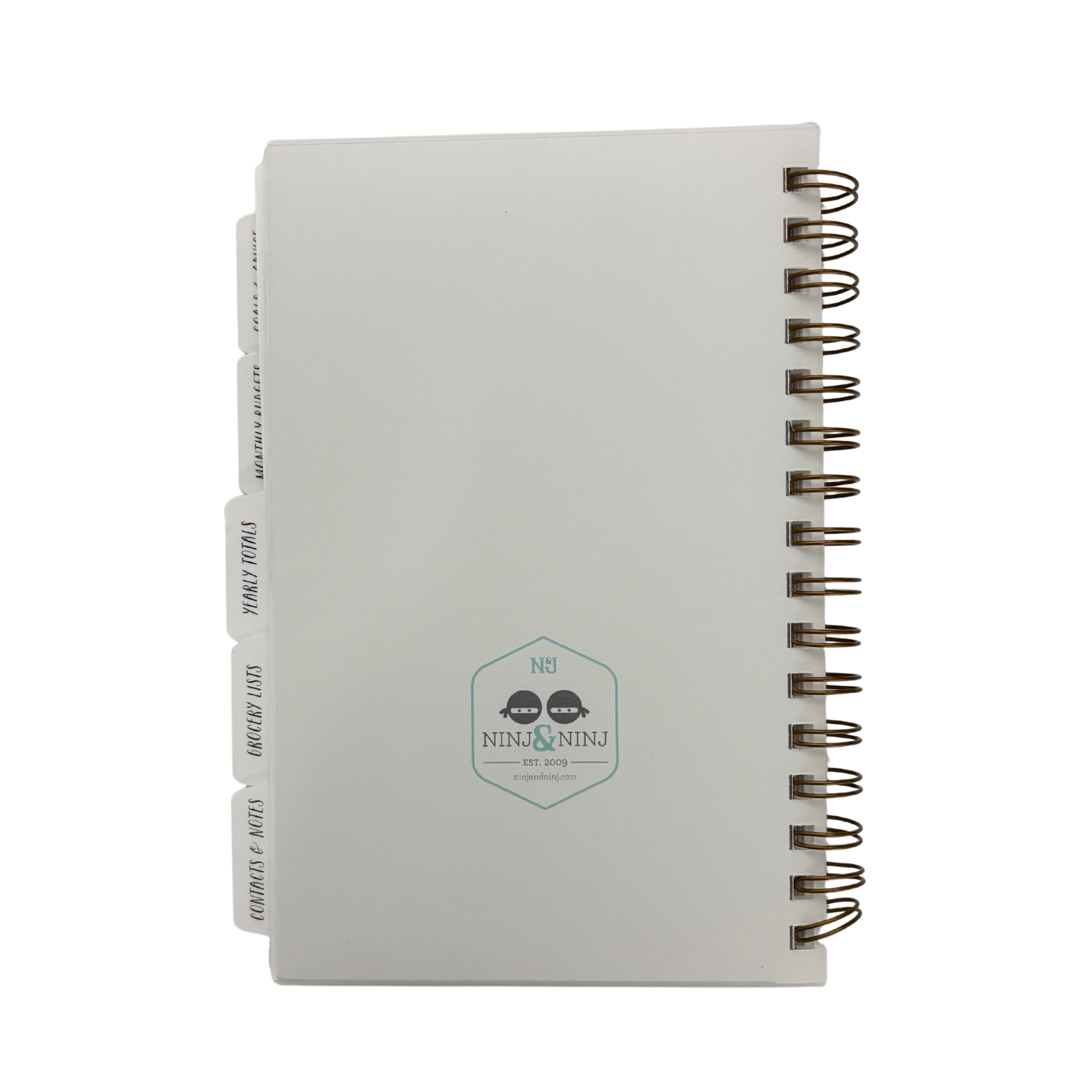 Spiral Bound 12 Month Financial Planner | Undated Budget & Goals Book | Black Dot Cover-Ninj and Ninj-The Bullish Store