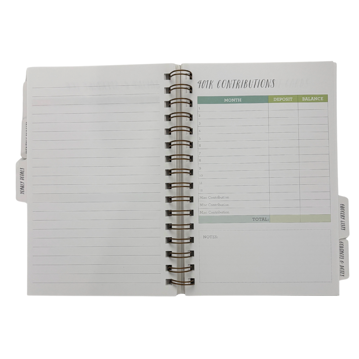 Spiral Bound 12 Month Financial Planner | Undated Budget & Goals Book | Black Dot Cover-Ninj and Ninj-The Bullish Store