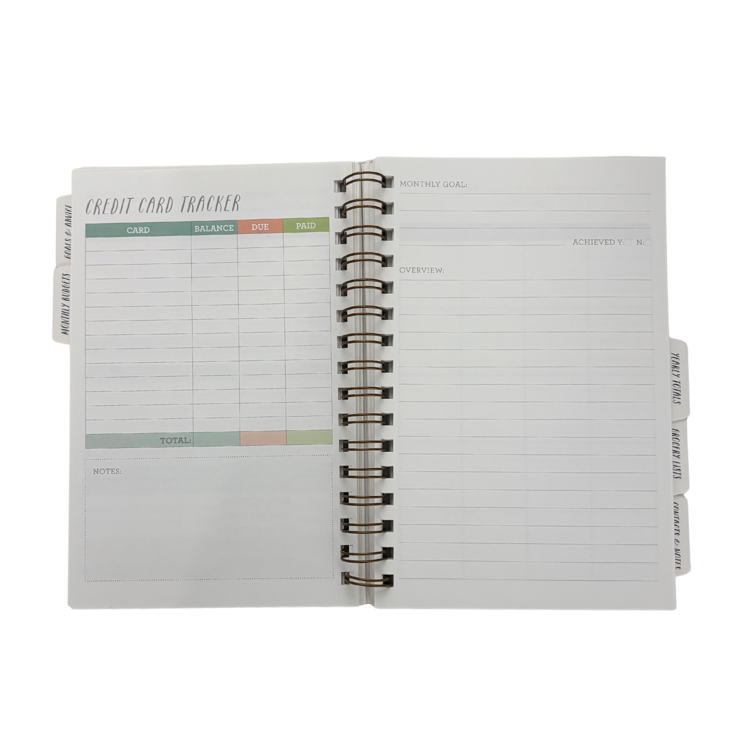 Spiral Bound 12 Month Financial Planner | Undated Budget & Goals Book | Black Dot Cover-Ninj and Ninj-The Bullish Store
