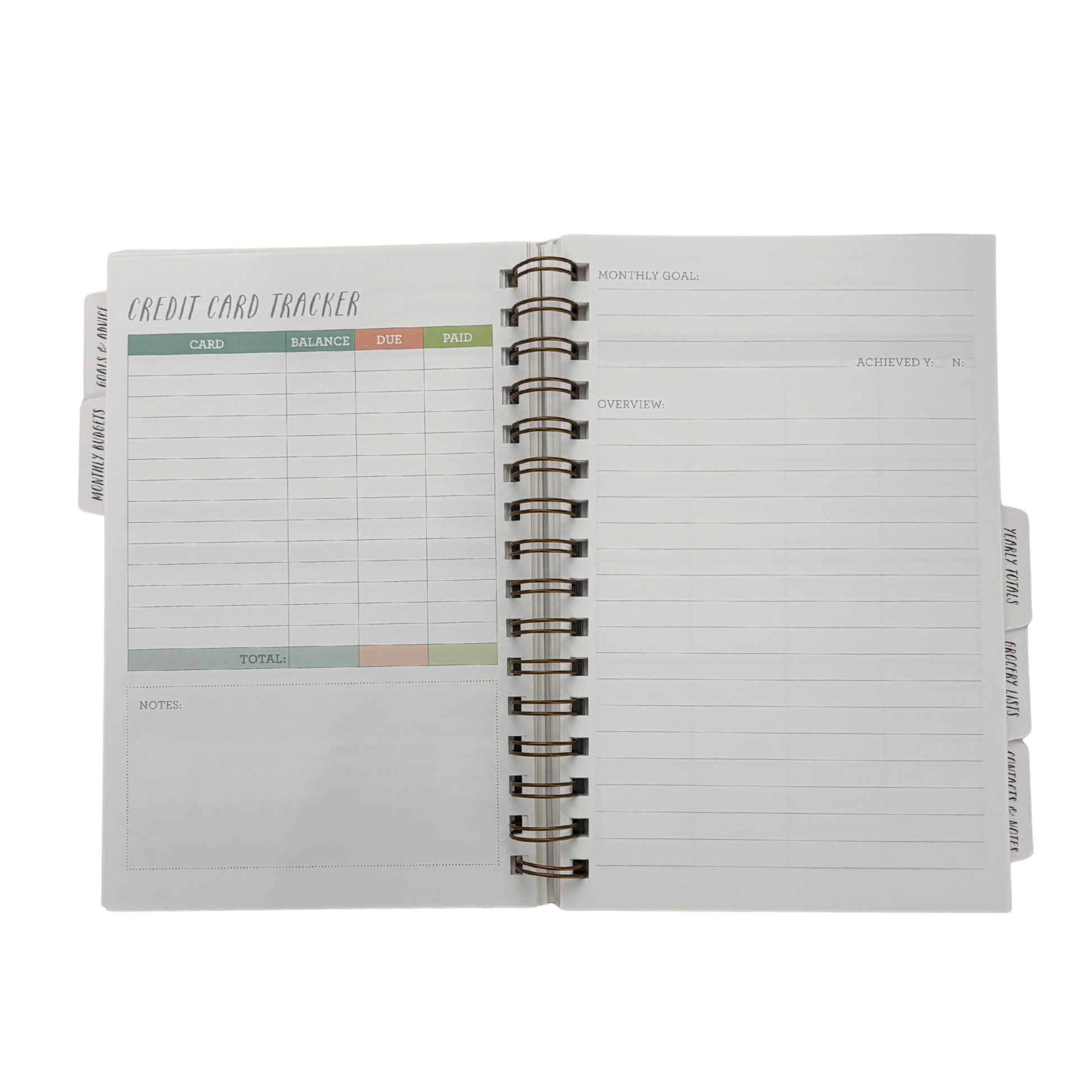 Spiral Bound 12 Month Financial Planner | Undated Budget & Goals Book | Black Dot Cover-Ninj and Ninj-The Bullish Store