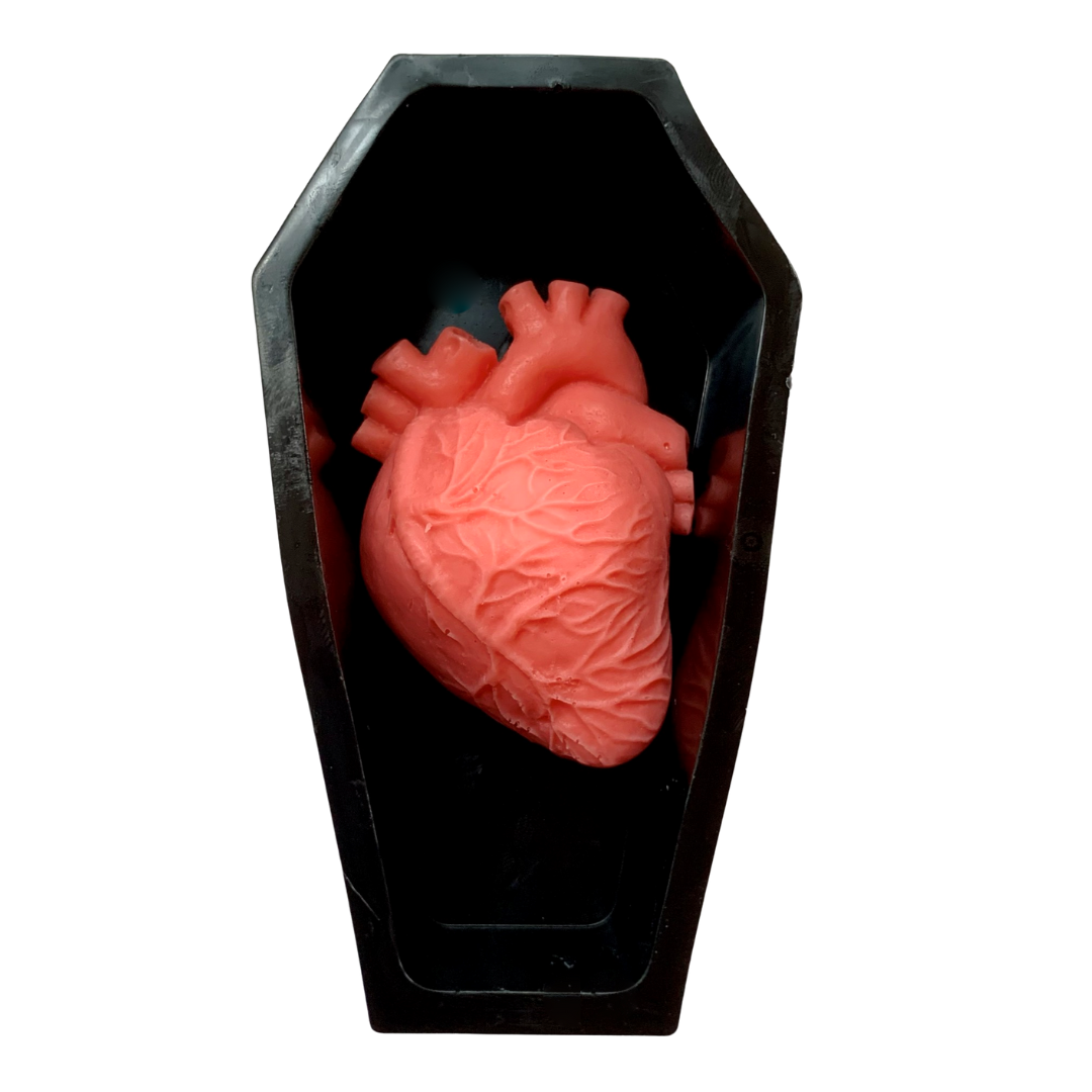 Spooky Black Coffin and Pink Heart Soap | Witches Brew Scent