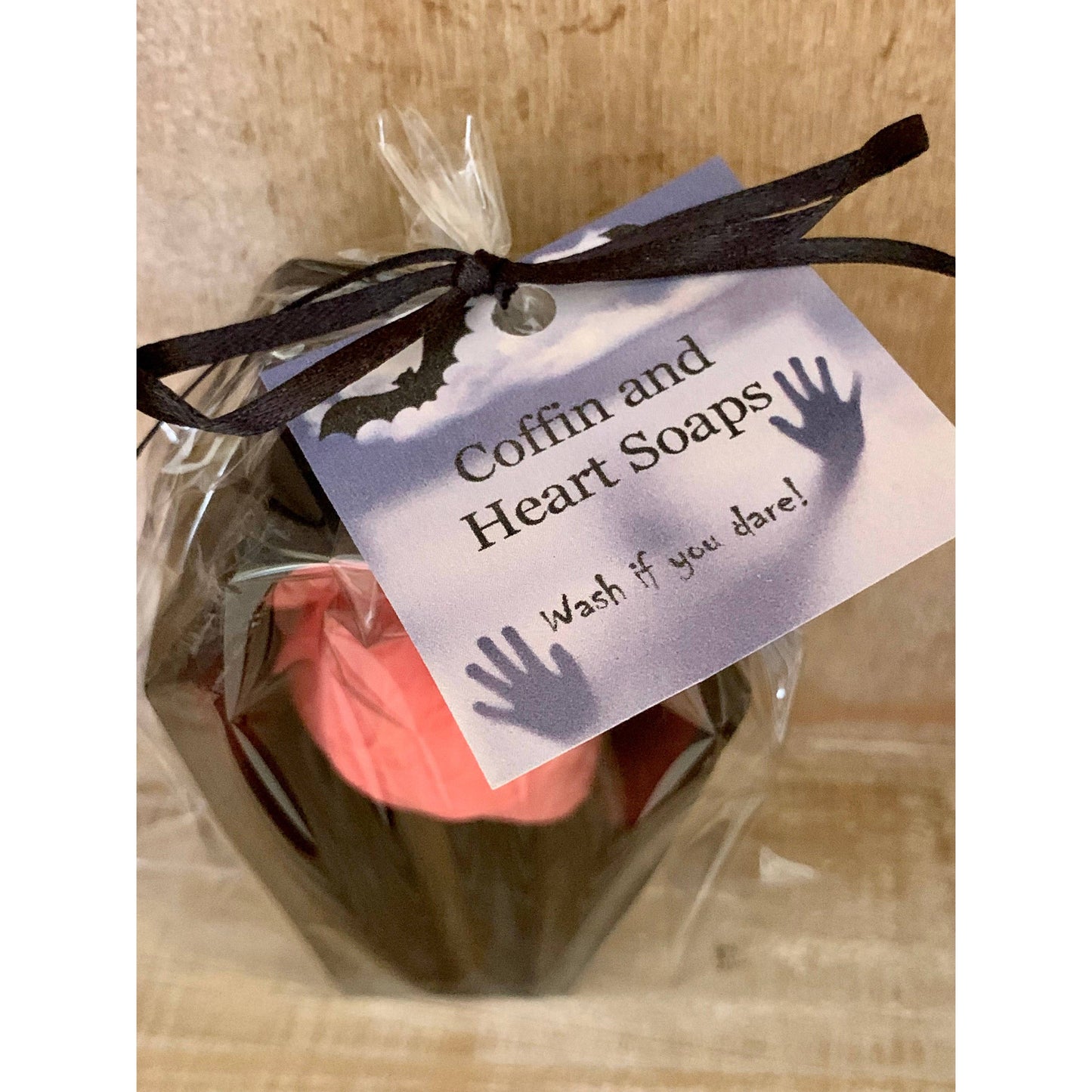 Spooky Black Coffin and Pink Heart Soap | Witches Brew Scent
